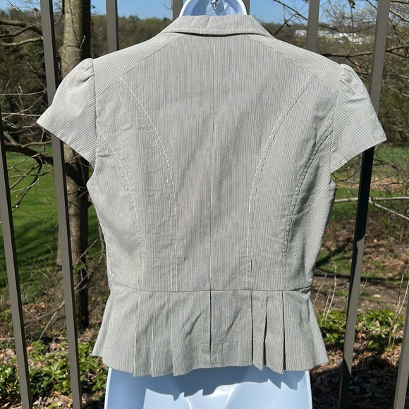 Ann Taylor LOFT Gray Striped Blazer Size 8P - Picture 6 of 13